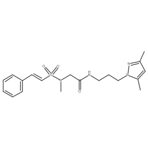 N-[3-(3,5-dimethylpyrazol-1-yl)propyl]-2-[methyl-[(E)-2-phenylethenyl]sulfonylamino]acetamide Structure