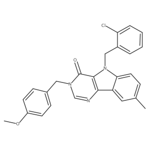 5-(2-chlorobenzyl)-3-(4-methoxybenzyl)-8-methyl-3H-pyrimido[5,4-b]indol-4(5H)-one Structure