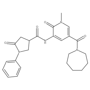 N-(5-(azepane-1-carbonyl)-1-methyl-2-oxo-1,2-dihydropyridin-3-yl)-5-oxo-1-phenylpyrrolidine-3-carboxamide Structure