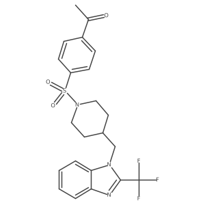 1-(4-((4-((2-(trifluoromethyl)-1H-benzo[d]imidazol-1-yl)methyl)piperidin-1-yl)sulfonyl)phenyl)ethanone Structure