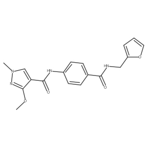 N-(4-((furan-2-ylmethyl)carbamoyl)phenyl)-3-methoxy-1-methyl-1H-pyrazole-4-carboxamide结构式
