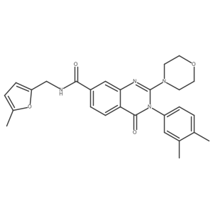 3-(3,4-dimethylphenyl)-N-((5-methylfuran-2-yl)methyl)-2-morpholino-4-oxo-3,4-dihydroquinazoline-7-carboxamide结构式