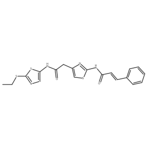 N-(4-(2-((5-(ethylthio)-1,3,4-thiadiazol-2-yl)amino)-2-oxoethyl)thiazol-2-yl)cinnamamide结构式