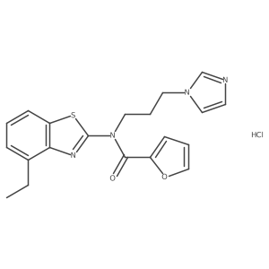 N-(3-(1H-imidazol-1-yl)propyl)-N-(4-ethylbenzo[d]thiazol-2-yl)furan-2-carboxamide hydrochloride结构式