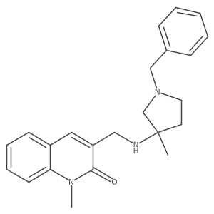3-{[(1-benzyl-3-methylpyrrolidin-3-yl)amino]methyl}-1-methylquinolin-2(1H)-one结构式
