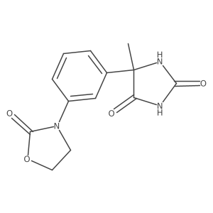 5-Methyl-5-[3-(2-oxo-1,3-oxazolidin-3-yl)phenyl]imidazolidine-2,4-dione Structure
