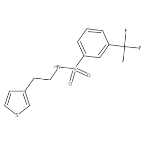 N-(2-(thiophen-3-yl)ethyl)-3-(trifluoromethyl)benzenesulfonamide结构式