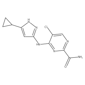 5-chloro-4-(5-cyclopropyl-1H-pyrazol-3-ylamino)pyrimidine-2-carboxamide Structure