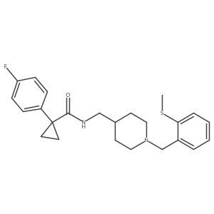 1-(4-fluorophenyl)-N-((1-(2-(methylthio)benzyl)piperidin-4-yl)methyl)cyclopropanecarboxamide结构式