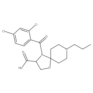4-(2,4-Dichlorobenzoyl)-8-propyl-1-oxa-4,8-diazaspiro[4.5]decane-3-carboxylic acid结构式