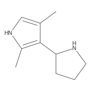 2,4-dimethyl-3-(pyrrolidin-2-yl)-1H-pyrrole结构式