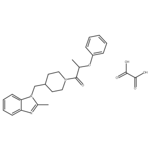 1-(4-((2-methyl-1H-benzo[d]imidazol-1-yl)methyl)piperidin-1-yl)-2-phenoxypropan-1-one oxalate Structure
