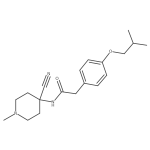 N-(4-cyano-1-methylpiperidin-4-yl)-2-[4-(2-methylpropoxy)phenyl]acetamide结构式