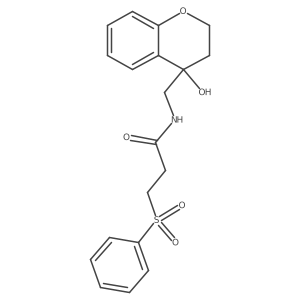3-(benzenesulfonyl)-N-[(4-hydroxy-3,4-dihydro-2H-1-benzopyran-4-yl)methyl]propanamide结构式