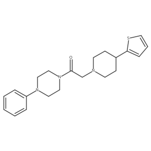 1-(4-Phenylpiperazin-1-yl)-2-(4-(thiophen-2-yl)piperidin-1-yl)ethanone结构式