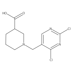 1-((2,4-Dichloropyrimidin-5-yl)methyl)piperidine-3-carboxylic acid结构式