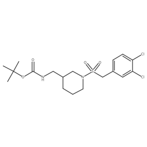 Tert-butyl ((1-((3,4-dichlorobenzyl)sulfonyl)piperidin-3-yl)methyl)carbamate结构式