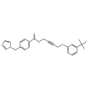 4-((1H-imidazol-1-yl)methyl)-N-(4-(3-(trifluoromethyl)phenoxy)but-2-yn-1-yl)benzamide Structure