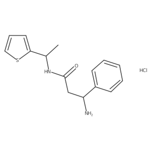 3-amino-3-phenyl-N-[1-(thiophen-2-yl)ethyl]propanamide hydrochloride Structure