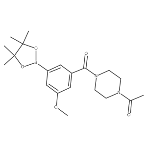 1-[4-[3-Methoxy-5-(4,4,5,5-tetramethyl-1,3,2-dioxaborolan-2-yl)benzoyl]piperazin-1-yl]ethanone结构式
