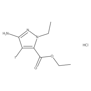Ethyl 3-amino-1-ethyl-4-iodo-1H-pyrazole-5-carboxylate hydrochloride结构式