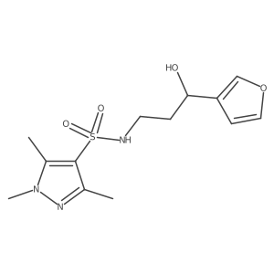 N-(3-(furan-3-yl)-3-hydroxypropyl)-1,3,5-trimethyl-1H-pyrazole-4-sulfonamide Structure