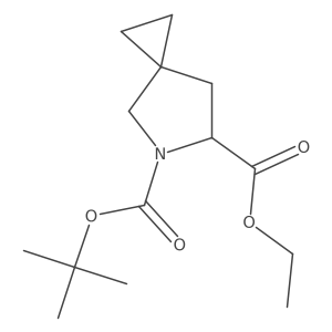 5-(tert-Butyl) 6-ethyl (S)-5-azaspiro[2.4]heptane-5,6-dicarboxylate结构式