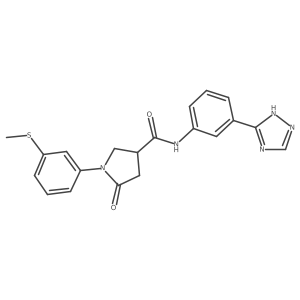 1-[3-(methylsulfanyl)phenyl]-5-oxo-N-[3-(4H-1,2,4-triazol-3-yl)phenyl]pyrrolidine-3-carboxamide结构式
