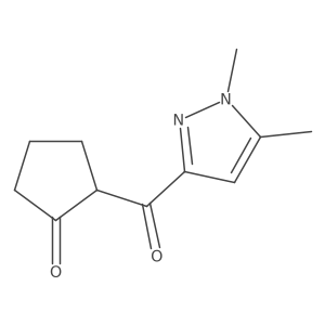 2-(1,5-Dimethyl-1H-pyrazole-3-carbonyl)cyclopentan-1-one结构式