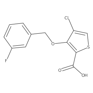 4-Chloro-3-((3-fluorobenzyl)oxy)thiophene-2-carboxylic acid结构式