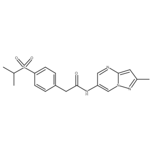 2-(4-(isopropylsulfonyl)phenyl)-N-(2-methylpyrazolo[1,5-a]pyrimidin-6-yl)acetamide结构式