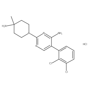 2-(4-Amino-4-methylpiperidin-1-yl)-5-(2,3-dichlorophenyl)pyrimidin-4-amine;hydrochloride结构式