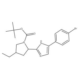 tert-butyl (2S,4S)-2-[5-(4-bromophenyl)-1H-imidazol-2-yl]-4-ethylpyrrolidine-1-carboxylate结构式