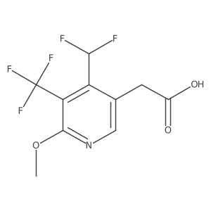 2-(4-(Difluoromethyl)-6-methoxy-5-(trifluoromethyl)pyridin-3-yl)acetic acid Structure