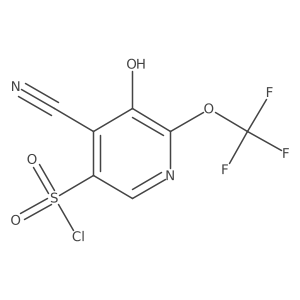 4-Cyano-5-hydroxy-6-(trifluoromethoxy)pyridine-3-sulfonyl chloride结构式