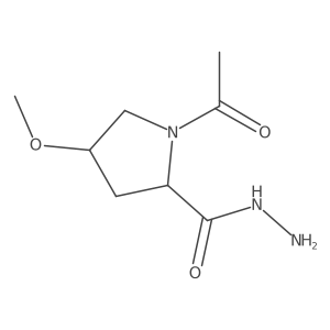 (2R,4S)-1-Acetyl-4-methoxypyrrolidine-2-carbohydrazide结构式