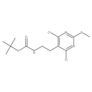 Tert-butyl (2-(4,6-dichloro-2-(methylthio)pyrimidin-5-yl)ethyl)carbamate Structure