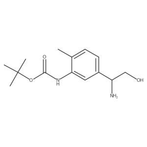 tert-butyl N-[5-(1-amino-2-hydroxyethyl)-2-methylphenyl]carbamate Structure