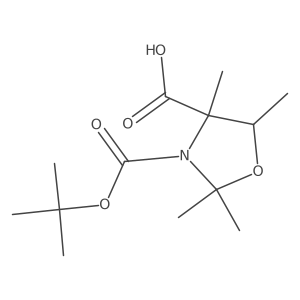 rel-(4R,5R)-3-(tert-Butoxycarbonyl)-2,2,4,5-tetramethyloxazolidine-4-carboxylic acid结构式