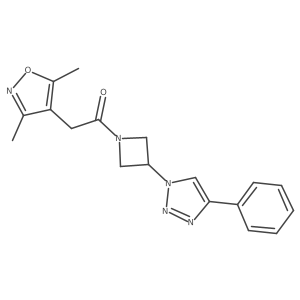 2-(3,5-dimethylisoxazol-4-yl)-1-(3-(4-phenyl-1H-1,2,3-triazol-1-yl)azetidin-1-yl)ethanone结构式