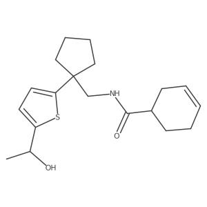 N-((1-(5-(1-hydroxyethyl)thiophen-2-yl)cyclopentyl)methyl)cyclohex-3-enecarboxamide Structure