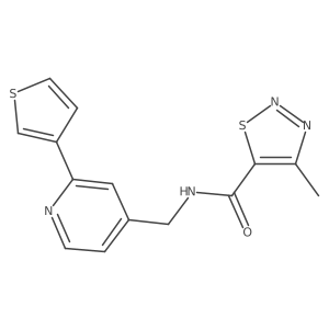 4-methyl-N-((2-(thiophen-3-yl)pyridin-4-yl)methyl)-1,2,3-thiadiazole-5-carboxamide Structure