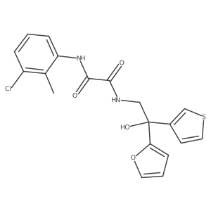 N1-(3-chloro-2-methylphenyl)-N2-(2-(furan-2-yl)-2-hydroxy-2-(thiophen-3-yl)ethyl)oxalamide结构式