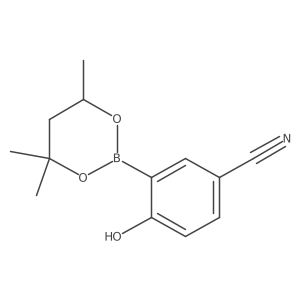 4-Hydroxy-3-(4,4,6-trimethyl-1,3,2-dioxaborinan-2-YL)benzonitrile Structure