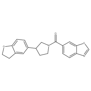6-[3-(2,3-Dihydro-1-benzofuran-5-yl)pyrrolidine-1-carbonyl]-1,3-benzothiazole结构式