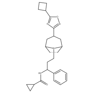 N-(3-((1R,5S)-3-(5-cyclobutyl-1,2,4-oxadiazol-3-yl)-8-azabicyclo[3.2.1]octan-8-yl)-1-phenylpropyl)cyclopropanecarboxamide Structure