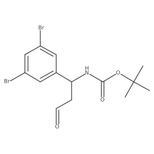 tert-butyl N-[(1S)-1-(3,5-dibromophenyl)-3-oxopropyl]carbamate Structure