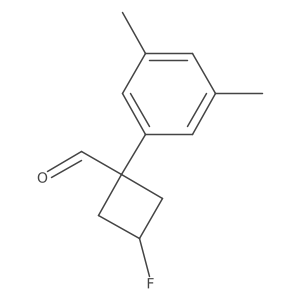 (1r,3r)-1-(3,5-Dimethylphenyl)-3-fluorocyclobutane-1-carbaldehyde结构式
