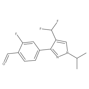 4-[4-(difluoromethyl)-1-(propan-2-yl)-1H-pyrazol-3-yl]-2-fluorobenzaldehyde Structure