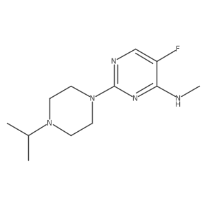 5-fluoro-N-methyl-2-[4-(propan-2-yl)piperazin-1-yl]pyrimidin-4-amine结构式